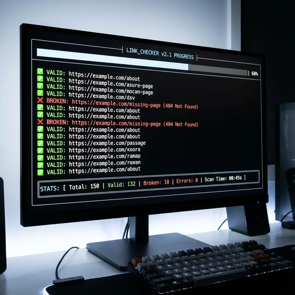 Broken Links Checker tool screenshot - Python-based website crawler using Universal Sandbox browser automation